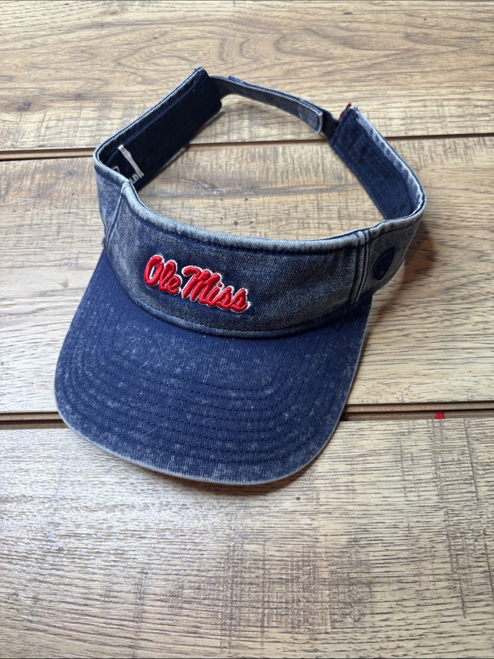 Ole Miss Navy Denim Visor Adjustable Unisex
